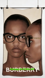 Burberry Gold Logo Cat-Eye Eyewear Flannel Throw Blanket B129